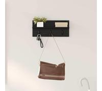 Mimdixy Mensole da parete per camera da letto, con ripiano, colore nero, effetto rovere