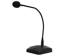 Mimdixy Microfono da tavolo, microfono per conferenze cablato, microfono per cercapersone con riduzione del rumore in metallo nero esteso, microfono a collo d'oca per conferenze su