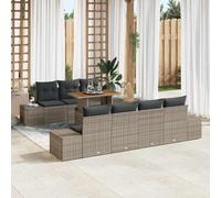 Mimdixy Mobili da balcone, divano da giardino, lounge, mobili relax, divano lounge, set da pranzo, 8 pezzi, grigio e marrone, 100 x 55 x 73 cm, per cortile, interni ed esterni, facile da montare