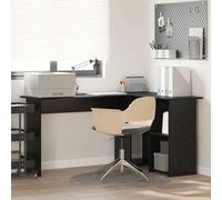Mimdixy Schreibtisch für das Homeoffice,Scrivania in rovere nero, 142 x 102 x 73 cm, legno di ingegneria, mobili pratici per lo studio a casa, semplice moderno