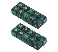 Mimdixy Set di dadi matematici da 20 pezzi, dadi numerici da 16 mm a sei facce Calcolo delle operazioni matematiche Set di dadi multifunzione con segno meno più, dadi di calcolo per (Verde)