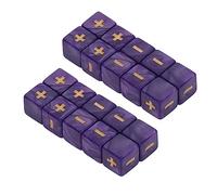 Mimdixy Set di dadi matematici da 20 pezzi, dadi numerici da 16 mm a sei facce Calcolo delle operazioni matematiche Set di dadi multifunzione con segno meno più, dadi di calcolo per (Viola)