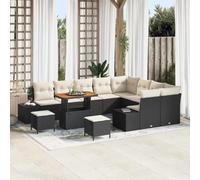 Mimdixy Set di mobili da balcone da giardino, 12 pezzi, nero e crema, 90 x 55 x 71 cm