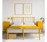 Mimdixy Supporto da notte per letto, comodini, 2 pezzi, giallo senape, 36 x 39 x 68 cm, in acciaio, per camera da letto, corridoio, soggiorno