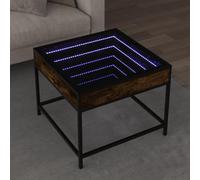 Mimdixy Tavolino da consolle, comodino, tavolino da caffè con infinito, 50 x 50 x 41 cm, comodino, per soggiorno, camera da letto, imballaggio compatto e facile da montare