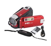 Mimdixy Videocamera, 4K 48MP 2.7" DV Camera 16x Digital Zoom Videocamera Palmare TFT Schermo Rotabile Altoparlanti Integrati Registratore HD Videocamera con Cavo USB per Viaggi Campeggio (Rosso)