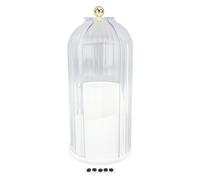 MIMEITOPA per organizer rotante per pennelli trucco con coperchio, custodia antipolvere, grande capacità, scatola trasparente per l'organizzazione della vanità