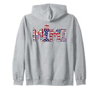 Mimi 4 luglio bandiera americana nonna orgoglio fuochi d'artificio USA Felpa con Cappuccio