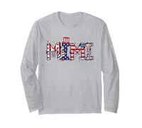 Mimi 4 luglio bandiera americana nonna orgoglio fuochi d'artificio USA Maglia a Manica