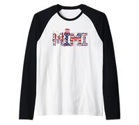Mimi 4 luglio bandiera americana nonna orgoglio fuochi d'artificio USA Maglia con Maniche Raglan
