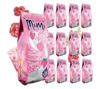 Mimi Mix latte yogurt lampone in polvere 12 x 400 g - Confezione di scorte - Polvere solubile al latte con sapore di fragola - Calda e solubile a freddo - Ideale per tempo libero, ufficio, grande