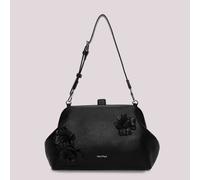 MIMI' MUA' BORSA A BAULETTO CON FIORI NERA