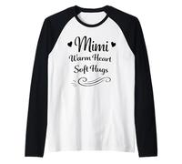 Mimi Warm Heart Soft Hugs - Famiglia Orgogliosa e amorevole Nonna Maglia con Maniche Raglan