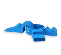 Mimii Parco giochi in schiuma con piscina di palline rotonda, 90 x 30 cm, blu, 5 elementi, giocattolo da arrampicata per interni, grandi mattoncini per gattonare e arrampicare, senza palline