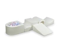 Mimii Parco giochi in schiuma con ponte e piscina con palline Bou ianco, giocattolo da arrampicata per bambini e neonati, 100 palline: trasparente/bianco/perla/rosa perla/azzurro perlato