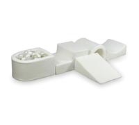 Mimii Parco giochi in schiuma con ponte e piscina con palline Bou ianco, giocattolo da arrampicata per bambini e neonati, 100 palline: trasparente/bianco/perla/oro chiaro