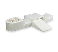 Mimii Parco giochi in schiuma con ponte e piscina con palline Bou ianco, giocattolo da arrampicata per bambini e neonati, 100 palline: bianco/perla/beige