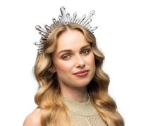 MIMIKRY Diadema zaffiro con cristalli di ghiaccio copricapo corona tiara cerchietto copricapo alone dea della neve regina
