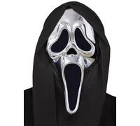MIMIKRY Maschera originale Ghost Face Scream - Cromo Argento Metallizzato - Halloween Horror Geist Film