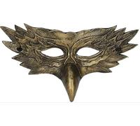 MIMIKRY Maschera semi-maschera gufo Uhu con becco lungo uccello maschera gufo maschera venezia maschera commedia dell'arte aquila, colore: oro