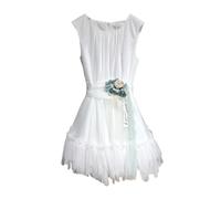 Mimilù abito da cerimonia in tulle con fiore bianco 12A