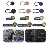 MIMIROOM 12 Pezzi Bottoni Jeans Regolabili, Bottone Allarga Pantaloni, Estensori per Pantaloni, Prolunghe per Bottoni Regolabili Set di Prolunghe per Jeans Pantaloni e Gonne