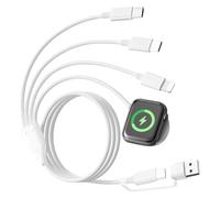 MIMIROOM 4 in 2 Cavo di Ricarica Multi USB per Caricatore A-pple Watch, Multiplo Cavo Ricarica iP-hone con Light-ning/USB C/i-Watch/Micro per iWatch Serie 8/7/6/5/4/3/SE/Ultra/iPhone 15 14 13 12