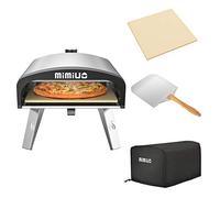 Mimiuo Forno per pizza a gas all'aperto con regolatore del gas del Regno Unito, serie G-Forno classico portatile in acciaio inossidabile con pietra per pizza e buccia per pizza pieghevole 30.5x35.6 cm
