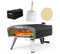Mimiuo Forno per pizza, cottura a gas per esterni, con sistema di rotazione manuale e regolatore del gas UK, 4000 W, in acciaio inox