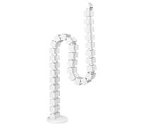 Mimoke Copertura per cavi da scrivania regolabile in altezza, tubo flessibile per cavi, lunghezza di gestione dei cavi, rettangolare, Cuba Slim Nero (bianco, montaggio con viti)