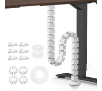 Mimoke Passacavo Slim Line, lunghezza: 1290 mm, tubo flessibile per cavi a vite, gestione dei cavi a vite, organizzatore modulare (bianco)