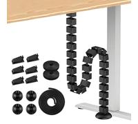 Mimoke Passacavo Slim Line, lunghezza: 1290 mm, tubo per cavi a vite, gestione dei cavi, spine organizer modulare (nero)