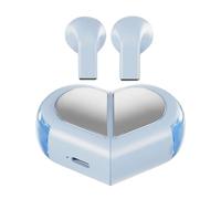 Mimoqk Auricolari wireless, a forma di cuore, suono ad alta fedeltà, custodia di ricarica portatile ed elegante, piccolo audio per giochi, viaggi, sport, pendolarismo, escursionismo, guida, 8 x 4 x 3