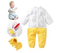 Mimoqk Baby Chicken Outfit, Long Sleeve Plush Animal Hat, Fuzzy Bodysuit Clothes Shoes Set, Soft and Cozy, Cute Cartoon Romper, for Girls and Boys, Perfect for Cosplay, Costume Party