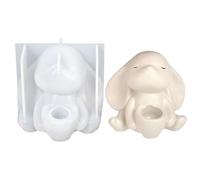 Mimoqk Bunny Mold Silicone, Rabbit Casting Decoration, Rabbit Mold with Design, Craft Tool for Spring, Holiday, Arts, Crafts, Silicone Molds, Gypsum Concrete Cement Tool for Home