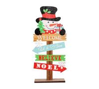 Mimoqk Cartello natalizio in legno, centrotavola natalizio in piedi per interni, vassoio a più livelli con scritta "Merry Christmas", decorazione per la tavola di Natale, per feste di Natale