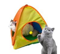Mimoqk Cat Portable Tent, Exercise Shelter for Kittens, Interactive Travel Dog Crate Alternative, Colorful Foldable Enclosure Design, Breathable Playhouse, for Garden Lawn Balcony Living Room