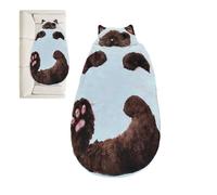 Mimoqk Cat Sleeping Bag, Warm Washable Blanket, Adult Sleeping Bag with Soft Fabric, Blanket with Cute Design, Home Bedding Accessories, For Lounging Indoor Travel Sleepovers