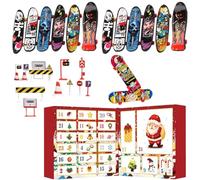 Mimoqk Christmas Finger Skateboard Advent - Fun Small Interactive Traffic Sign, Christmas Finger Skateboards, Mini Toy Set for Kids and Teens, Holiday Countdown Gift, for Holiday