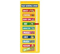 Mimoqk Classroom Schedule Pocket Chart, Daily Calendar Organizer, Visual Routine Management Tool, Activity Learning Cards Set for Kindergarten Daycare Education Morning, 50.98x17.99x0.39 inches