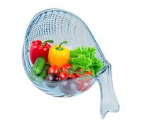 Mimoqk Colino Per Cucina - Ciotola Colapasta A Forma Di - Paniere per il Lavaggio della Frutta con Manico | Per Casa Cucina Appartamento Preparazione Dei Pasti Cottura All'aperto Campeggio Picnic