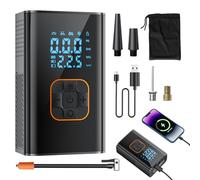 Mimoqk Compressore d'aria Portatile | Elettrico Automatico Portatile 10 bar,Pompa Del Compressore D'aria Auto Con Manometro - per Navetta Viaggio Esterno Auto Camion SUV Bici Moto Palloncini