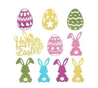Mimoqk Cupcake Toppers, Easter Bunny Egg Decorations, Dessert Picks with Cute Designs, Cupcake Decorations Use for Spring Tables, Party Supplies, Easter Cupcakes Toppers for Holiday