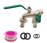 Mimoqk Divisore per tubi - Rubinetto Esterno Doppio Becco,Connettore per rubinetto a 2 vie per giardino, esterno, , balcone e cortile