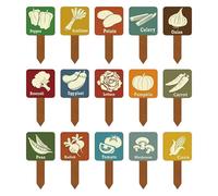 Mimoqk Etichette per piante da giardino, cartelli decorativi in legno a forma di T, etichette per piante, per piantine di alberi da frutto, fiori, coltivare vivai, cortili, balconi, vasi da giardino