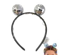 Mimoqk Fascione Palla da Discoteca - Fascia con Disco Illuminata per Halloween con Batterie - Accessorio Capelli per Halloween Capodanno Carnevale Festa