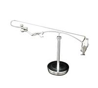 Mimoqk Fisherman - Statuina in metallo per pesca, motivo: Coastal Design, decorazione rustica, decorazione per ufficio, Shelf, Lake, House, Birthday, Holiday, Patio Display, 1 pezzo