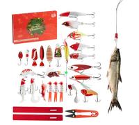 Mimoqk Fishing Lure Countdown Calendar, Holiday Bait Kit Set, Realistic Sequin Swimbaits, Box for Anglers, Pike, Walleye, Carp, Lake, River, Saltwater Use Men Women and More
