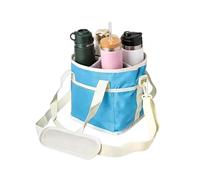 Mimoqk Foldable Drink Carrier, Leak Proof Tote, Four Compartment Organizer, Portable Beverage Holder, for Coffee Water Picnic Travel Snack Beach Office Gym Family Use Reusable Lightweight Bag