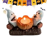 Mimoqk Ghost Campfire Decoration, Spooky Halloween Ornament, Cute Holiday Figurine, Resin Design, Warm Light Feature, Outdoor Lawn, Bedrooms, Parties, Family Gatherings